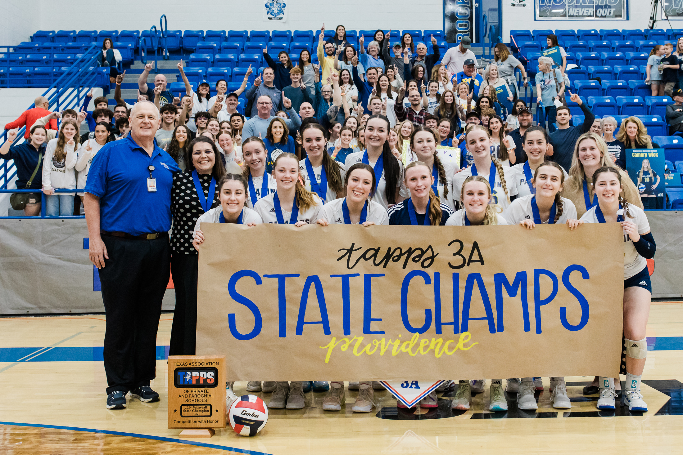 Providence Classical School Varsity Volleyball TAPPS 3A State Champions 2024