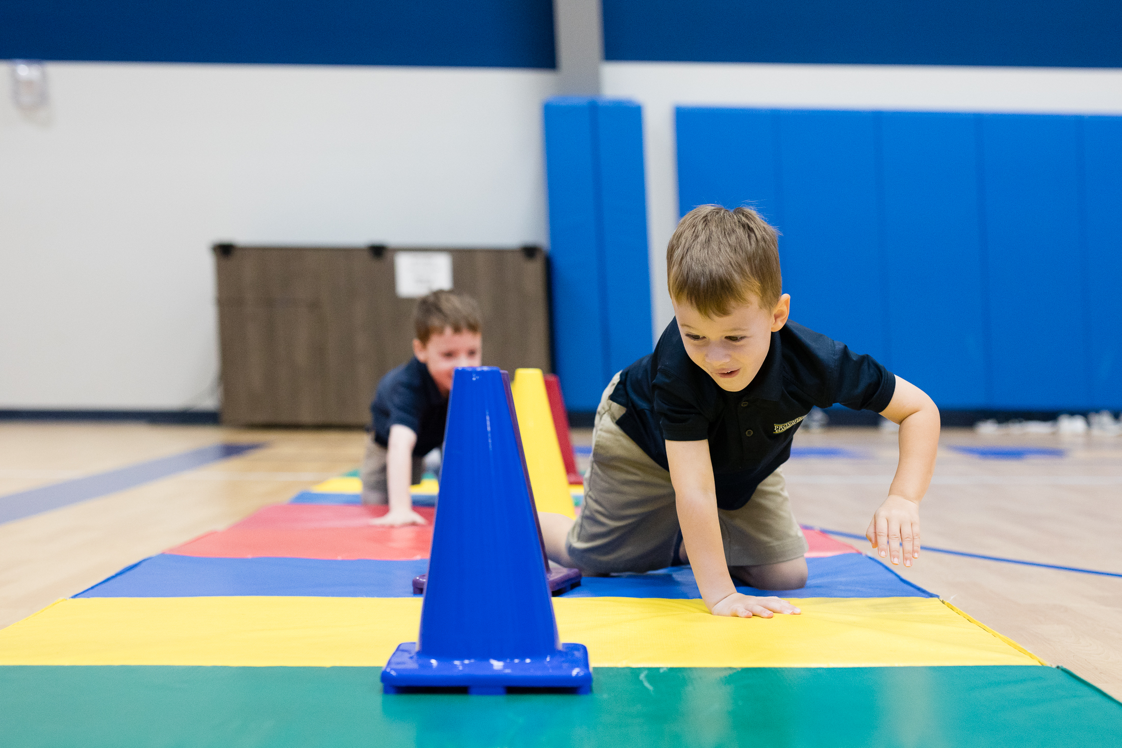 Preschool students learning during Motor Time at Providence Classical School