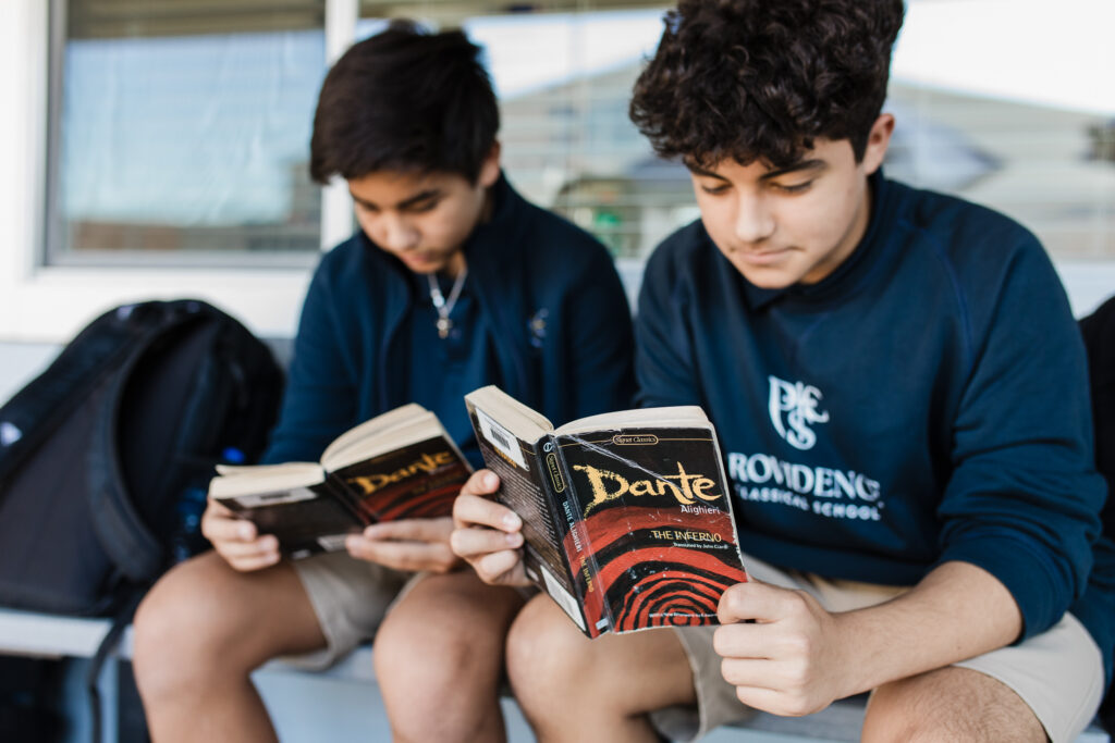 Students engaging in classical learning at PCS, a private Christian school in Houston, TX.