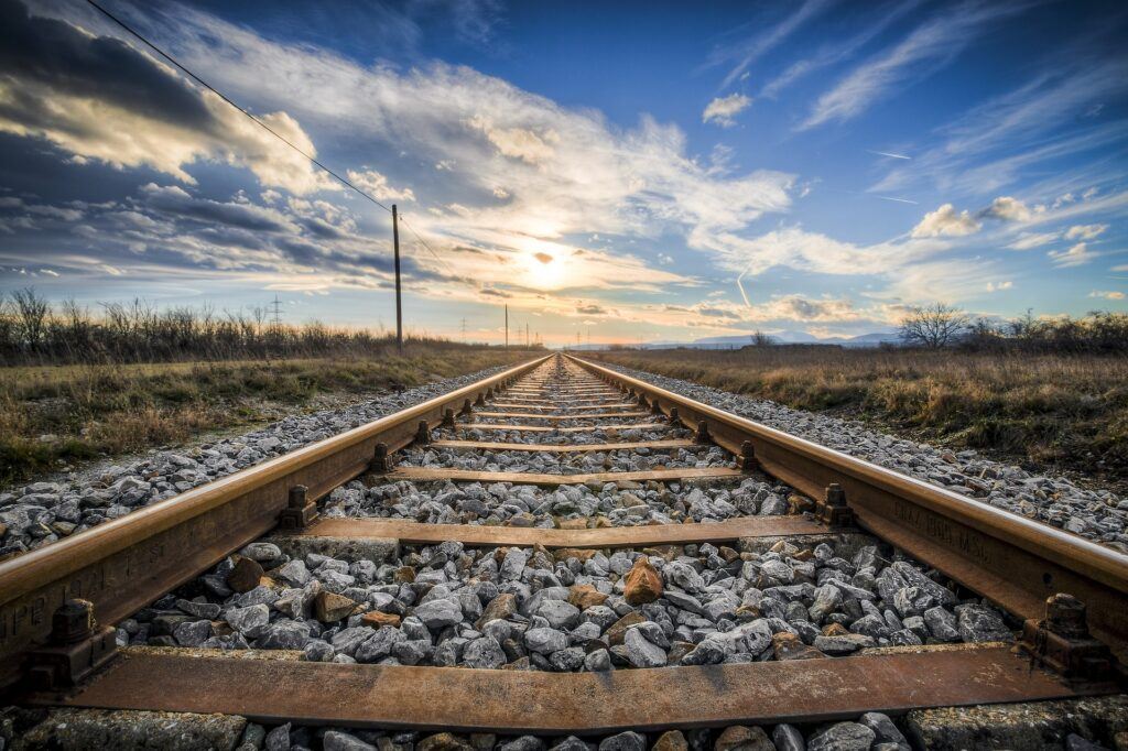 Railroad tracks running into the distance